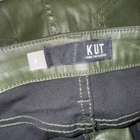 EUC Kut From The Kloth Coated Mia High Rise Skinny Olive Green Size 4 - Picture 4 of 9